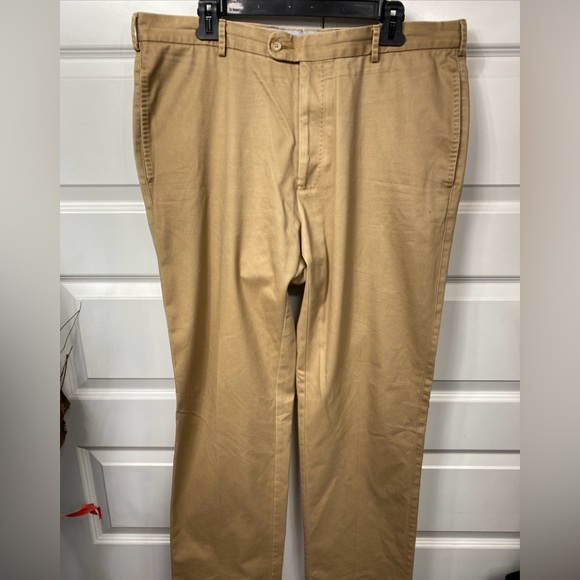 Peter Millar Pants  Khaki Flat Front RN 100308 Size 36 Flat Front Casual - Picture 1 of 6